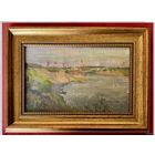 Дмухайло И.С "Вид на Гродно",1987г. Картон, масло. Размер 27х17,5 см.