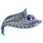 Брошь Цветок СССР Серебро 925 Скань Александрит