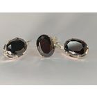 Кольцо и серьги серебро 925 пр. Размер 20 мм. Ювелирное стекло. С рубля.