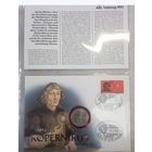 Серебро 5 марок"Коперник",конверт,марка(конверт и марка первого дня гашения)