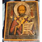 Икона Николая Чудотворца, 19 век, с рубля!Размер!