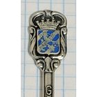 С 1 РУБЛЯ! ВИНТАЖНАЯ СУВЕНИРНАЯ ЛОЖКА СЕРЕБРО 925 ШВЕЦИЯ ЭМАЛЬ ГЕРБ ГОРОДА ГЁТЕБОРГ