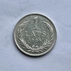 Монета СЕРЕБРО ЛАТВИЯ 1 лат 1924 год ОТЛИЧНЫЕ