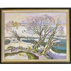 Поплавский Г.Г "Браславщина.Талая вода", 2008г. Холст, акрил. Размер 60х80 см.