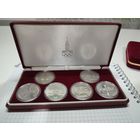 Набор из 6-ти монет 1 рубль 1977-1980 "Олимпиада -80" в экспортном футляре с сертификатами.