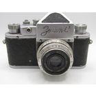 Фотоаппарат "Зенит С" с объективом "Индустар 50" в оригинальном чехле. СССР.