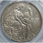 5 франков 1865 Швейцария. MS-63 PSGC.  Стрелковый фестиваль в Шлафхаузене. Редкая монета.