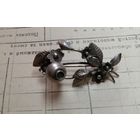 Красивая брошь из СССР. Клеймо производителя.