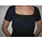 Кофта женская синяя балеро