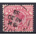 112.Aust. Великобритания. Австралийские штаты. Виктория. Стандарт. 1896 г. 1/2p. Mi.#108.