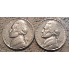 5 центов  1956 Р или D США Джеферсон 2 монеты