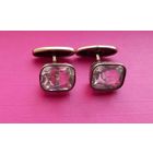 Антикварные Запонки СССР Горный Хрусталь.Серебро 875.В Позолоте