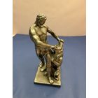 Статуэтка Самсон, раздирающий пасть льва (по мотивам одноименного фонтана в дворцово-парковом ансамбле "Петергоф"), металл, литье, СССР, 1970-1990 гг.