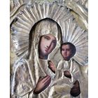 Икона Божией Матери Тихвинская, 19 век! Живопись!