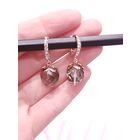 Серьги из граненого стекла Чехия, розовое золото