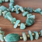 Винтажные бусы из зеленого авантюрина