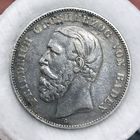 5 марок 1875 Баден нечастая! Крупное серебро Германской империи