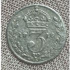 Монета Великобритания 3 пенса 1916 год. Георг V. Серебро