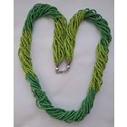 Крупные бусы. Многорядное колье. Бисер матовый. 16 нитей! Длина 74 см! 70-е годы, Чехословакия