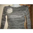 Брошь Цветок Германия текстиль цвет светлосерый