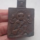 Икона меднолитая Николай Чудотворец Спаситель