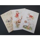 Немецкие, винтажные открытки сер. XX-века. Дети