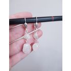 Лот С 1 РУБЛЯ! много лотов! Ретро серьги с белым Агатом винтажные, сталь