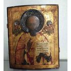 Икона " Николай Чудотворец ". 19-й век. По сусальному золоту. Венцы Серебро. Пробы не стоят. Размер иконы 48.5 на 39 см. Отличное письмо. Состояние  хорошее