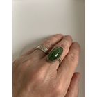 Кольцо .мельхиор .нефрит крупный.