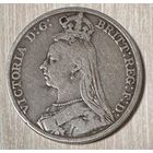 Монета 1 крона 1889 год. Великобритания. Королева Виктория.