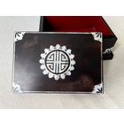 Шкатулка перламутр шинуазри черный лак инкрустация Китай