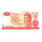 Новая Зеландия 5 долларов 1975 года. Тип P 165c. Подпись Knight. Состояние XF+