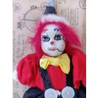 Клоун винтажный. Арлекин. Европа. Клоун мягконабивной с фарфоровым лицом