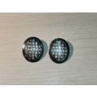 Металлические клипсы овальной формы с множеством вставок, размер 3*2.3 см.