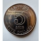 5 долларов 2019 Гонконг HONG KONG FIVE DOLLARS