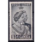 62.BrKS. Великобритания. Колонии. Гамбия. Серебряная свадьба Георга VI и Елизаветы. 1948 г. 1 1/2d. Mi.#141.