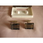 Лот 081 Запонки с зажимом для галстука  черные комплект в коробке БССР новые