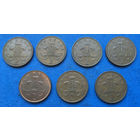 Великобритания 2 пенса 1971, 1975, 1977, 1978, 1979, 1980, 1981