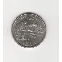 Квотер (25 центов) США "Штат Вашингтон" 2007 Р Лот 0591