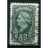 Нидерландские колонии - Суринам - 1945г. - королева Вильгельмина, 20 с - 1 марка - гашёная [Mi 252]. #3-WB-95-A-1