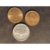 Монеты  разные (США-Канада) 3 шт