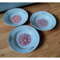 Тарелки большие суповые позолота СССР