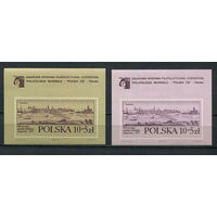 Польша - 1973 - Филателистическая выставка - (незнач. пятно на клее) - [Mi. bl. 55-56] - полная серия - 2 блока. MNH.  (Лот 46JF)-TG2P17