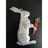 Ёлочная игрушка Заяц, колкий пластик. 50-е г.г. СССР