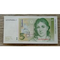 Werty71 Германия ФРГ 5 марок 1991 год ПРЕСС UNC банкнота