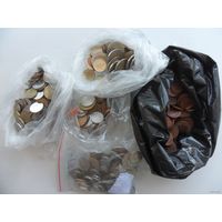На УДАЧУ. 34 монеты - АМЕРИКА, ЕВРОПА, АЗИЯ. Из мешка. (Возможны повторы).