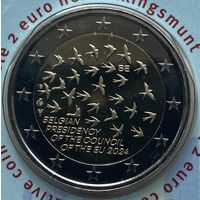 Бельгия 2 евро 2024 г. Председательство в ЕС
