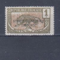 [2295] Французские колонии. Среднее Конго 1924. Фауна.Леопард.1 с. НАДПЕЧАТКА. МН