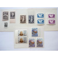 Серии марок, дубль-сцепки и отд. марки СССР 1957 г.! Качество! Чистые (MNH **)! Известные и выд. личности, Стасов, Григ, Я. Колас, К. Цеткин, Неделя письма, Защита мира. С полями. Состояние.