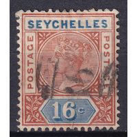 56.BrKSe. Великобритания. Колонии. Сейшельские острова. Виктория. Стандарт. 16C. 1890 г. Mi.#6 I.
